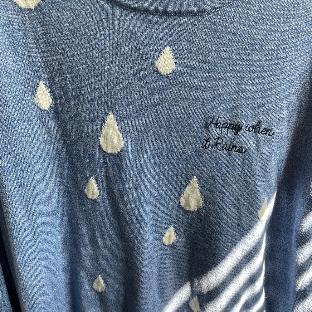 COPY - ModCloth Blue Embroidered Rain Sweater